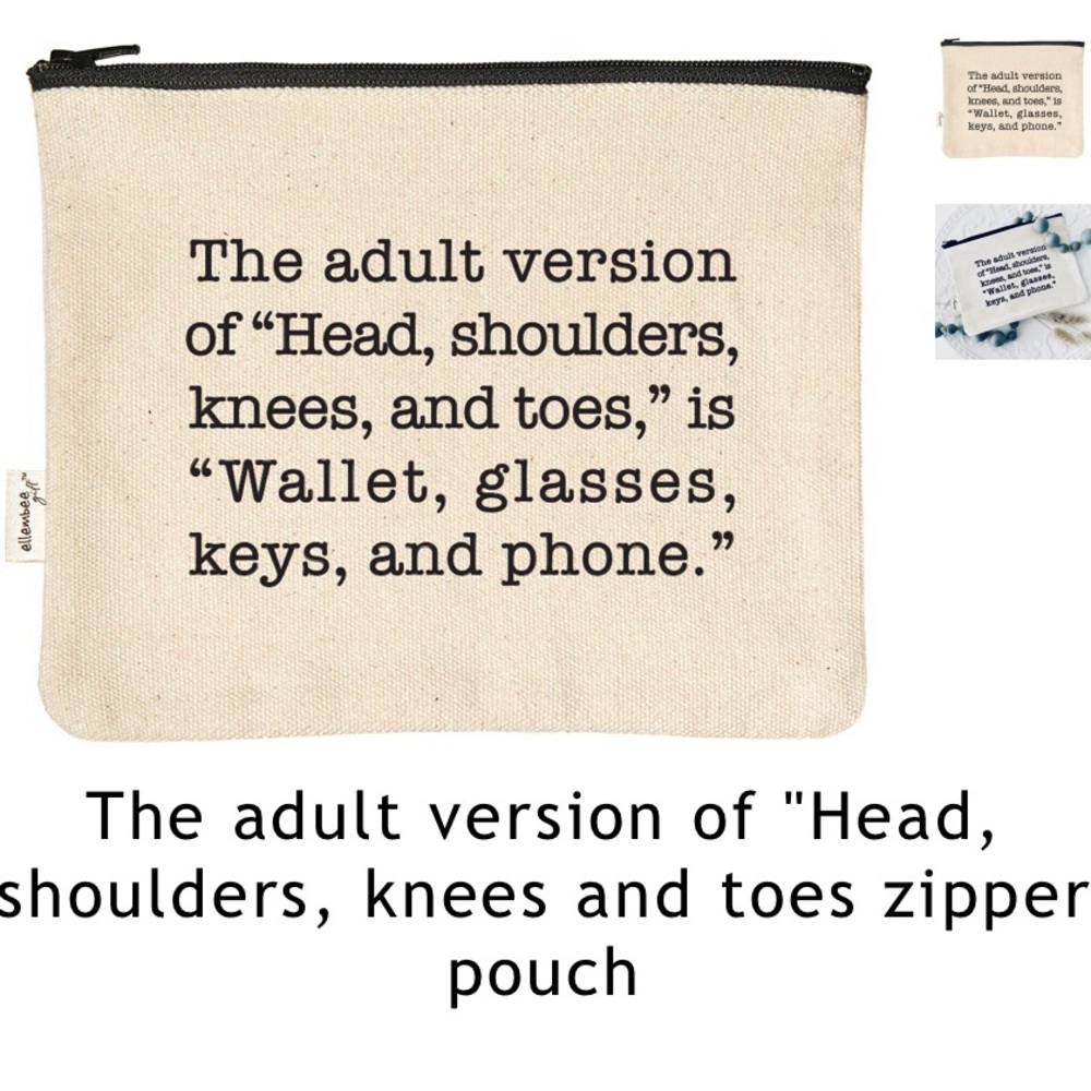 NWT White Canvas Pouch with Quote - Picture 6 of 7